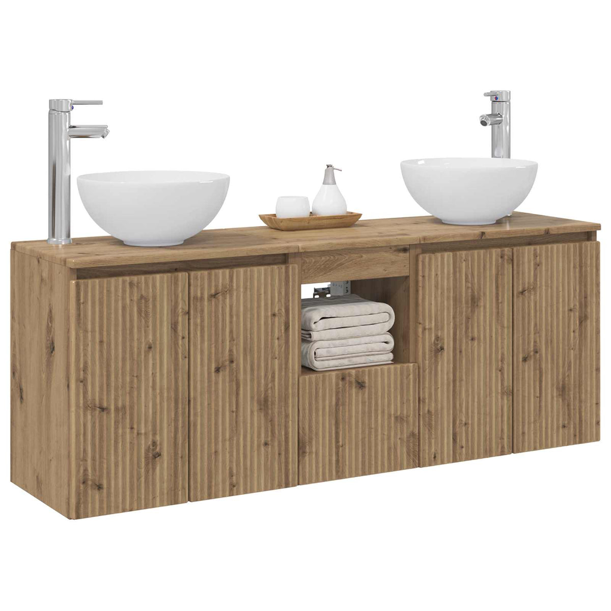 Wall-mounted Bathroom Cabinet Set 3 pcs Artisan oak