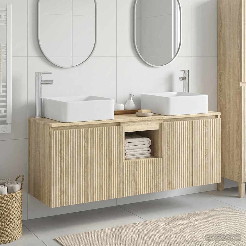 vidaXL Bathroom Cabinet Set 3 pcs Sonoma Oak 49.5 x 41 x 63 cm 1