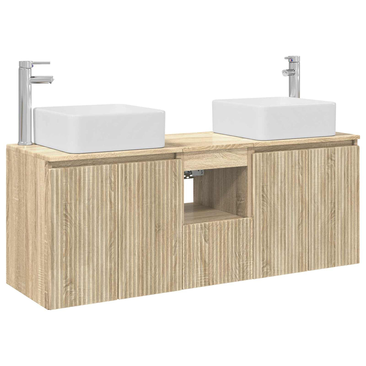 Bathroom Cabinet Set 3 pcs 129 x 41 x 80 cm Sonoma oak