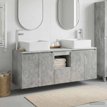 vidaXL Bathroom Cabinet Set 3 pcs Concrete Grey 49.5 x 41 x 63 cm 1