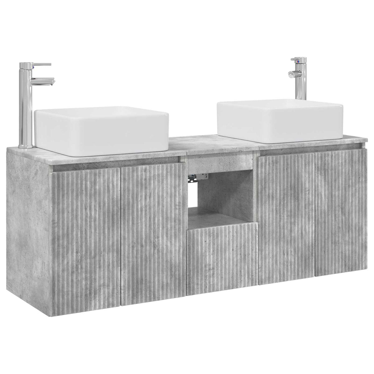 vidaXL Bathroom Cabinet Set 3 pcs Concrete Grey 49.5 x 41 x 63 cm 2