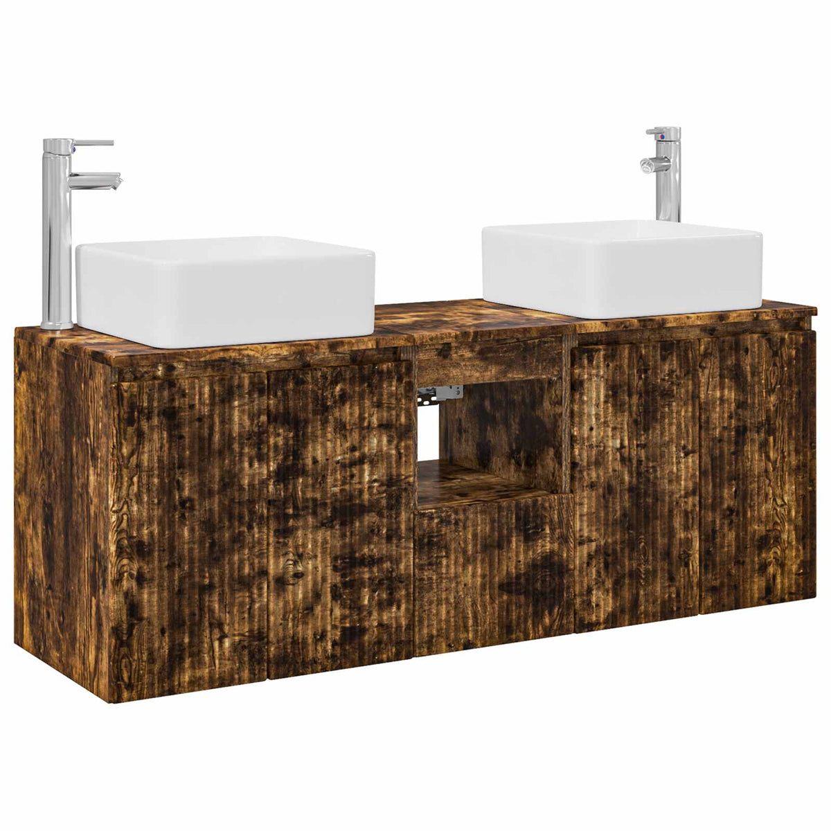 vidaXL Bathroom Cabinet Set 3 pcs Smoked Oak 49.5 x 41 x 63 cm 2