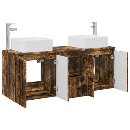 vidaXL Bathroom Cabinet Set 3 pcs Smoked Oak 49.5 x 41 x 63 cm 4