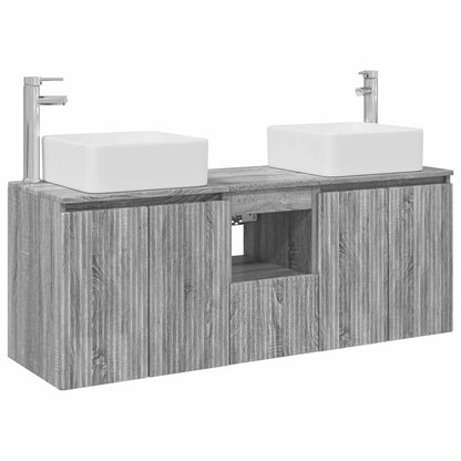 Bathroom Cabinet Set 3 pcs 129 x 41 x 80 cm Grey sonoma
