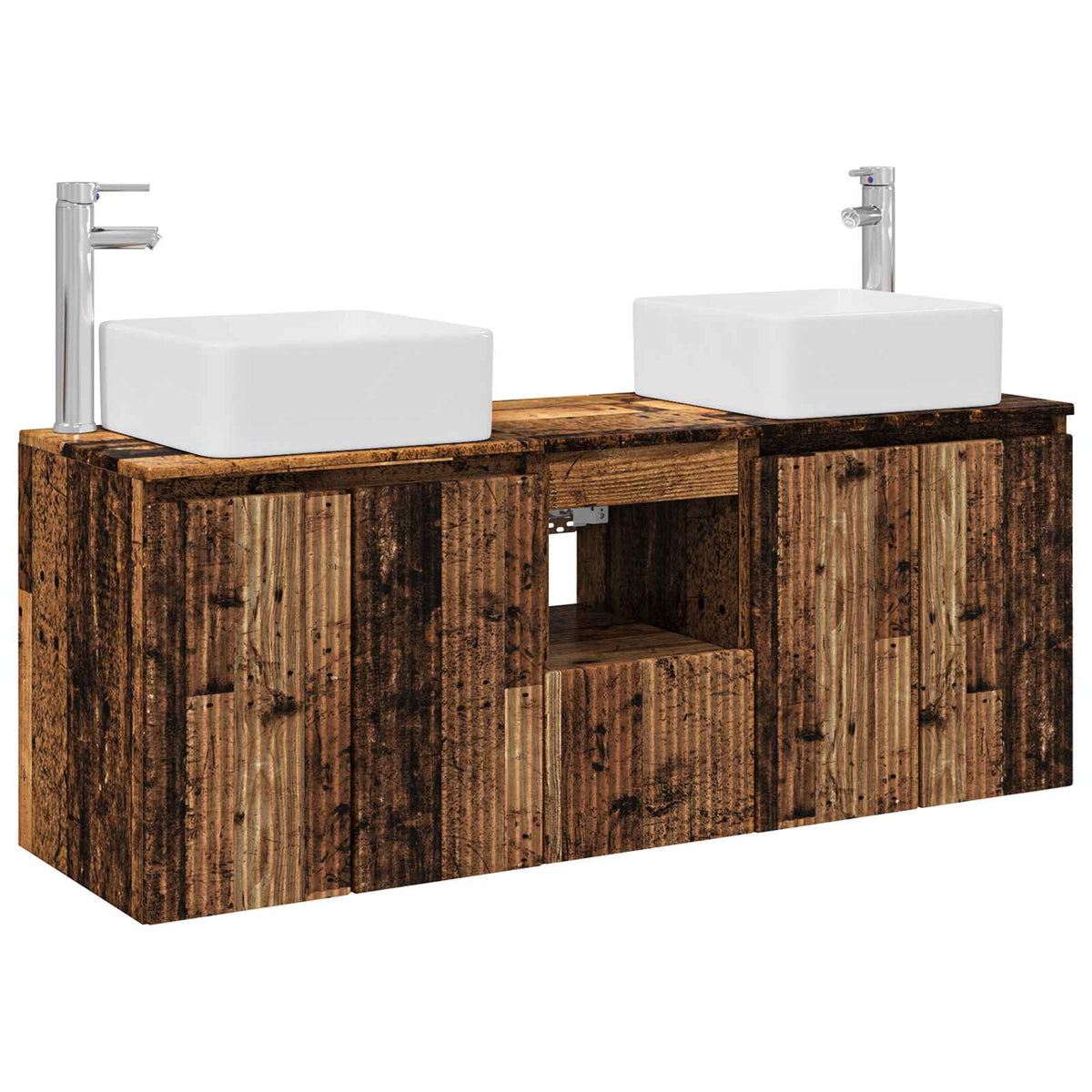 Bathroom Cabinet Set 3 pcs 129 x 41 x 80 cm Old wood