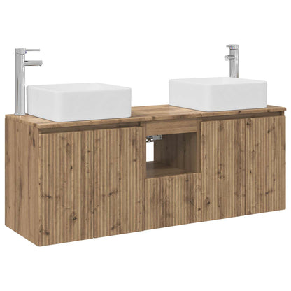 Bathroom Cabinet Set 3 pcs 129 x 41 x 80 cm Artisan oak