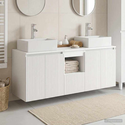 vidaXL Bathroom Cabinet Set 3 pcs White 128 x 41 x 79.5 cm 1