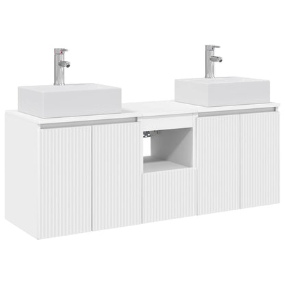 vidaXL Bathroom Cabinet Set 3 pcs White 128 x 41 x 79.5 cm 2