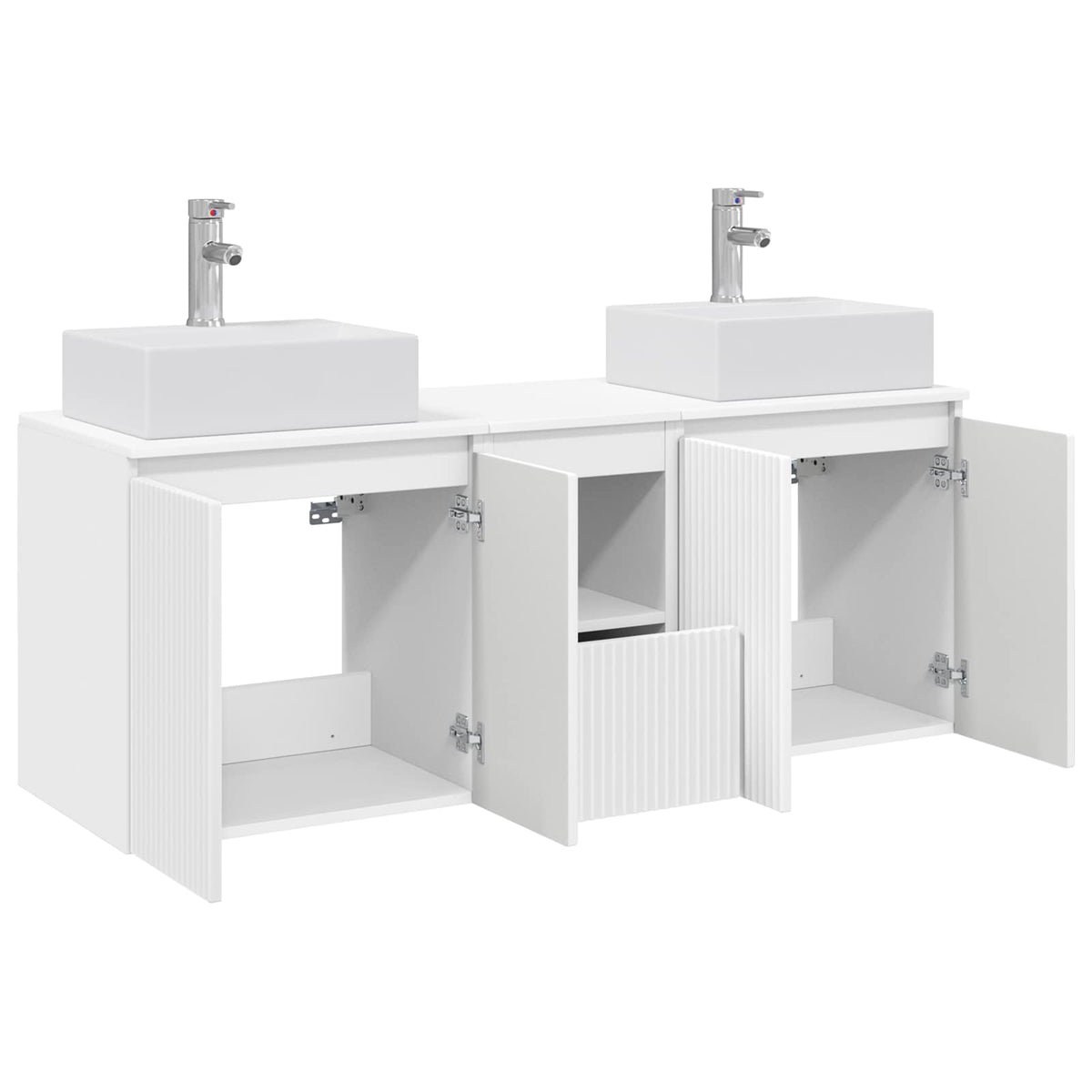 vidaXL Bathroom Cabinet Set 3 pcs White 128 x 41 x 79.5 cm 4