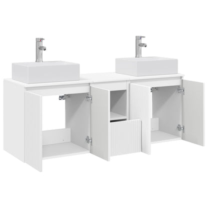 vidaXL Bathroom Cabinet Set 3 pcs White 128 x 41 x 79.5 cm 4