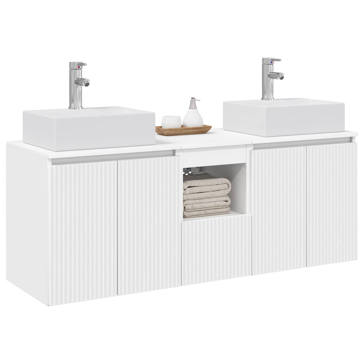 vidaXL Bathroom Cabinet Set 3 pcs White 128 x 41 x 79.5 cm 3