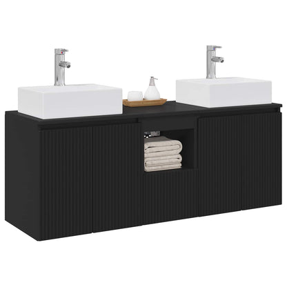 vidaXL Bathroom Cabinet Set 3 pcs Black 129 x 41 x 79.5 cm 3