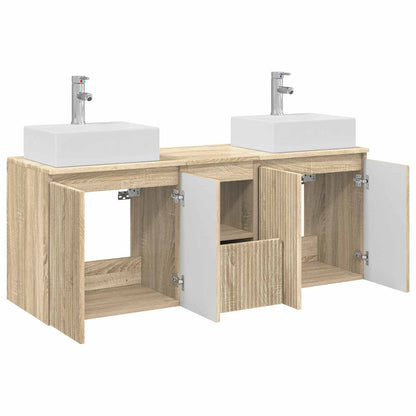 vidaXL Bathroom Cabinet Set 3 pcs Sonoma Oak 129 x 41 x 79.5 cm 4