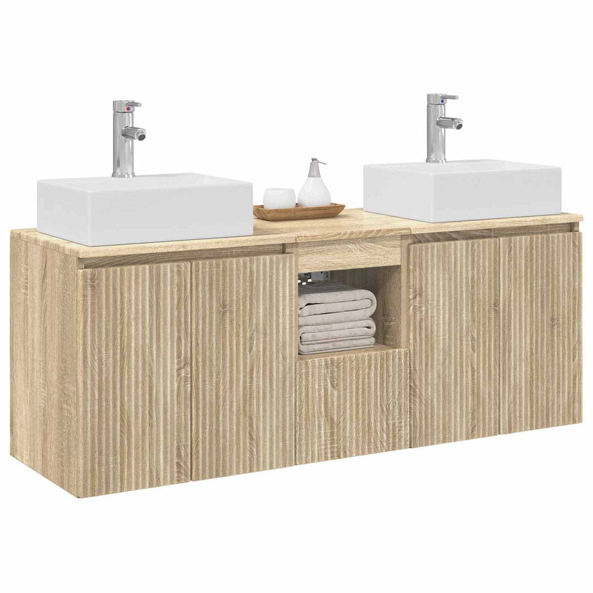 Bathroom Cabinet Set 3 pcs 129 x 41 x 79.5 cm Sonoma oak