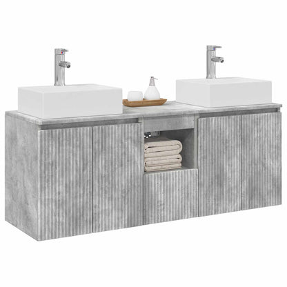 vidaXL Bathroom Cabinet Set 3 pcs Concrete Grey 129 x 41 x 79.5 cm 3
