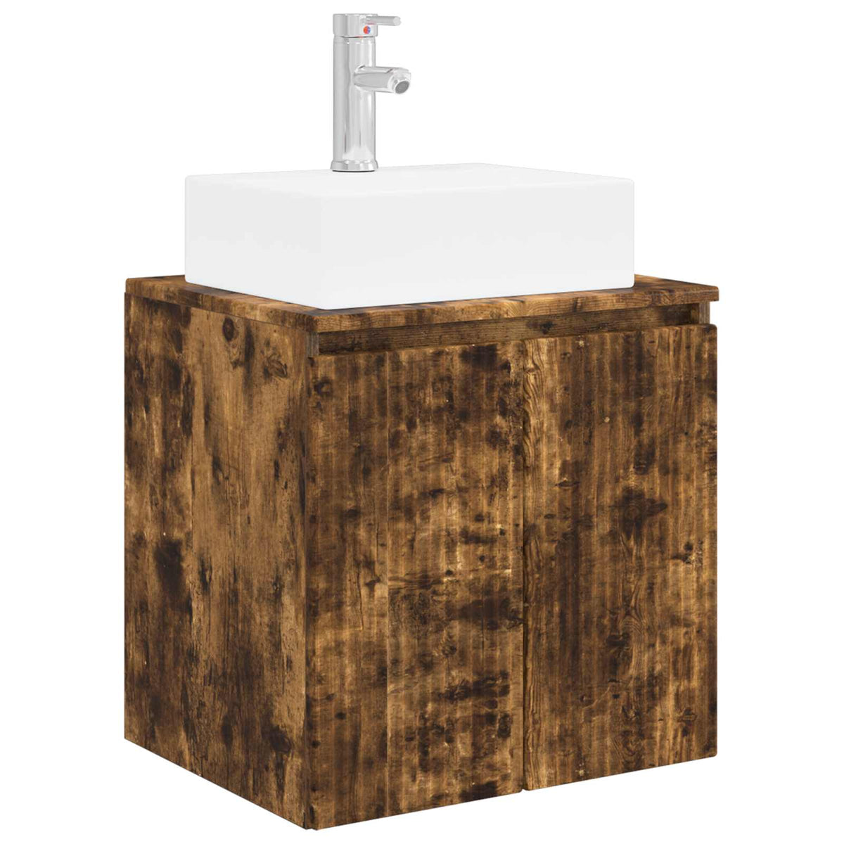 vidaXL Bathroom Cabinet Set 3 pcs Smoked Oak 129 x 41 x 79.5 cm 5