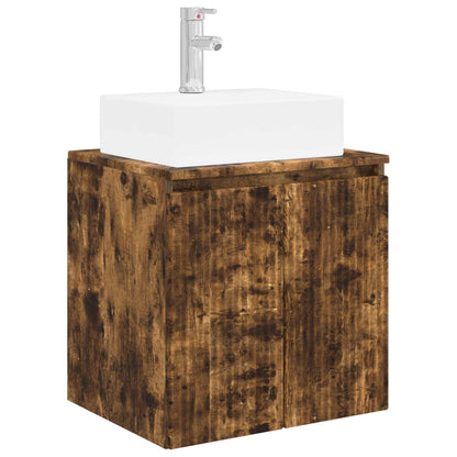 vidaXL Bathroom Cabinet Set 3 pcs Smoked Oak 129 x 41 x 79.5 cm 5