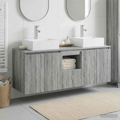 vidaXL Bathroom Cabinet Set 3 pcs Grey Sonoma 129 x 41 x 79.5 cm 1