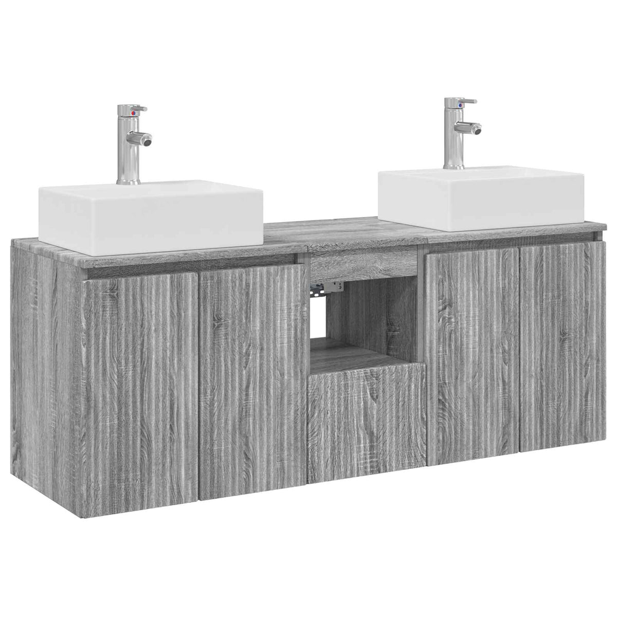Bathroom Cabinet Set 3 pcs 129 x 41 x 79.5 cm Grey sonoma