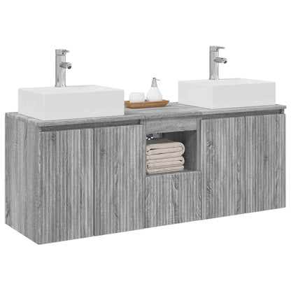 vidaXL Bathroom Cabinet Set 3 pcs Grey Sonoma 129 x 41 x 79.5 cm 3