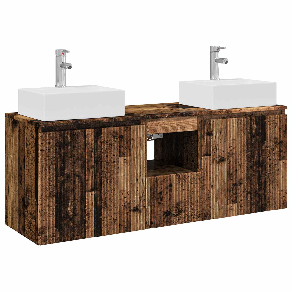 Bathroom Cabinet Set 3 pcs 129 x 41 x 79.5 cm Old wood