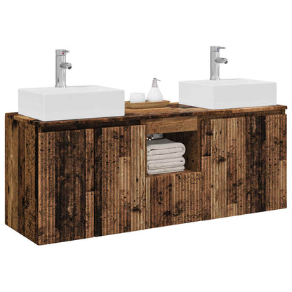 vidaXL Bathroom Cabinet Set 3 pcs Old Wood 129 x 41 x 79.5 cm 3