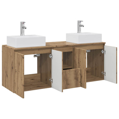 vidaXL Bathroom Cabinet Set 3 pcs Artisan Oak 129 x 41 x 79.5 cm 4