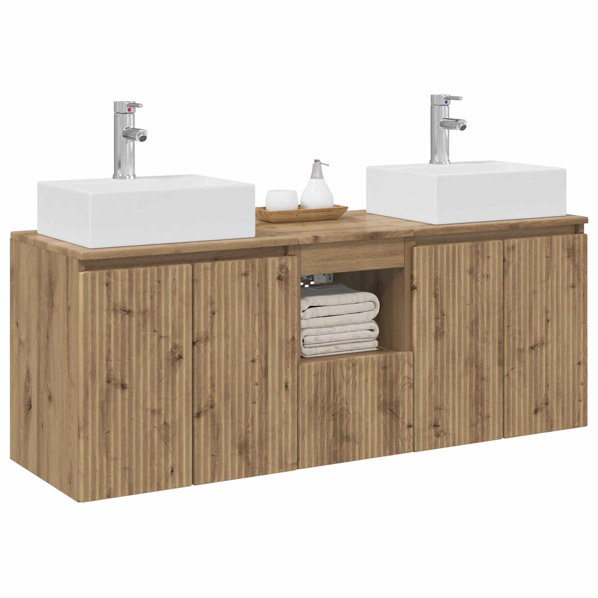 vidaXL Bathroom Cabinet Set 3 pcs Artisan Oak 129 x 41 x 79.5 cm 3