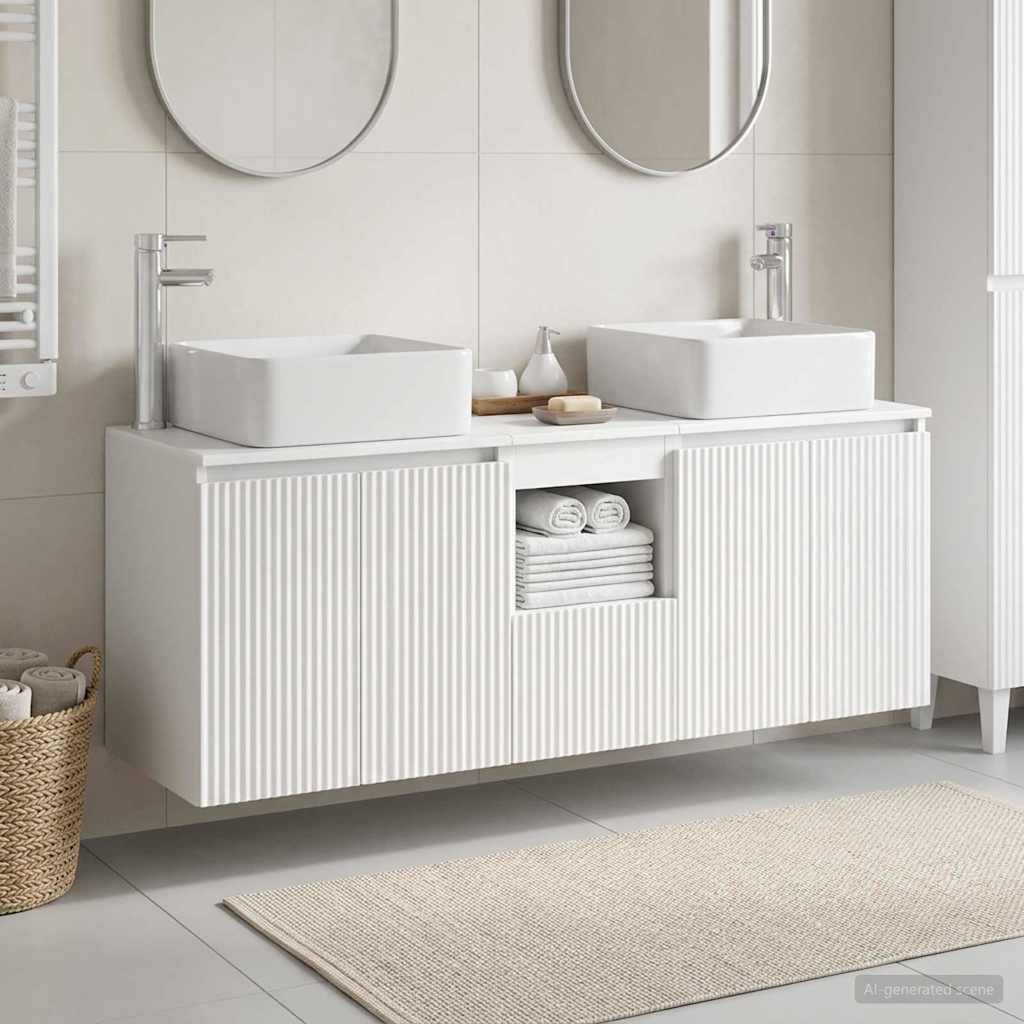 vidaXL Bathroom Cabinet Set 3 pcs White 135 x 35 x 80 cm 1
