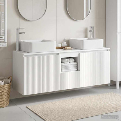 vidaXL Bathroom Cabinet Set 3 pcs White 135 x 35 x 80 cm 1