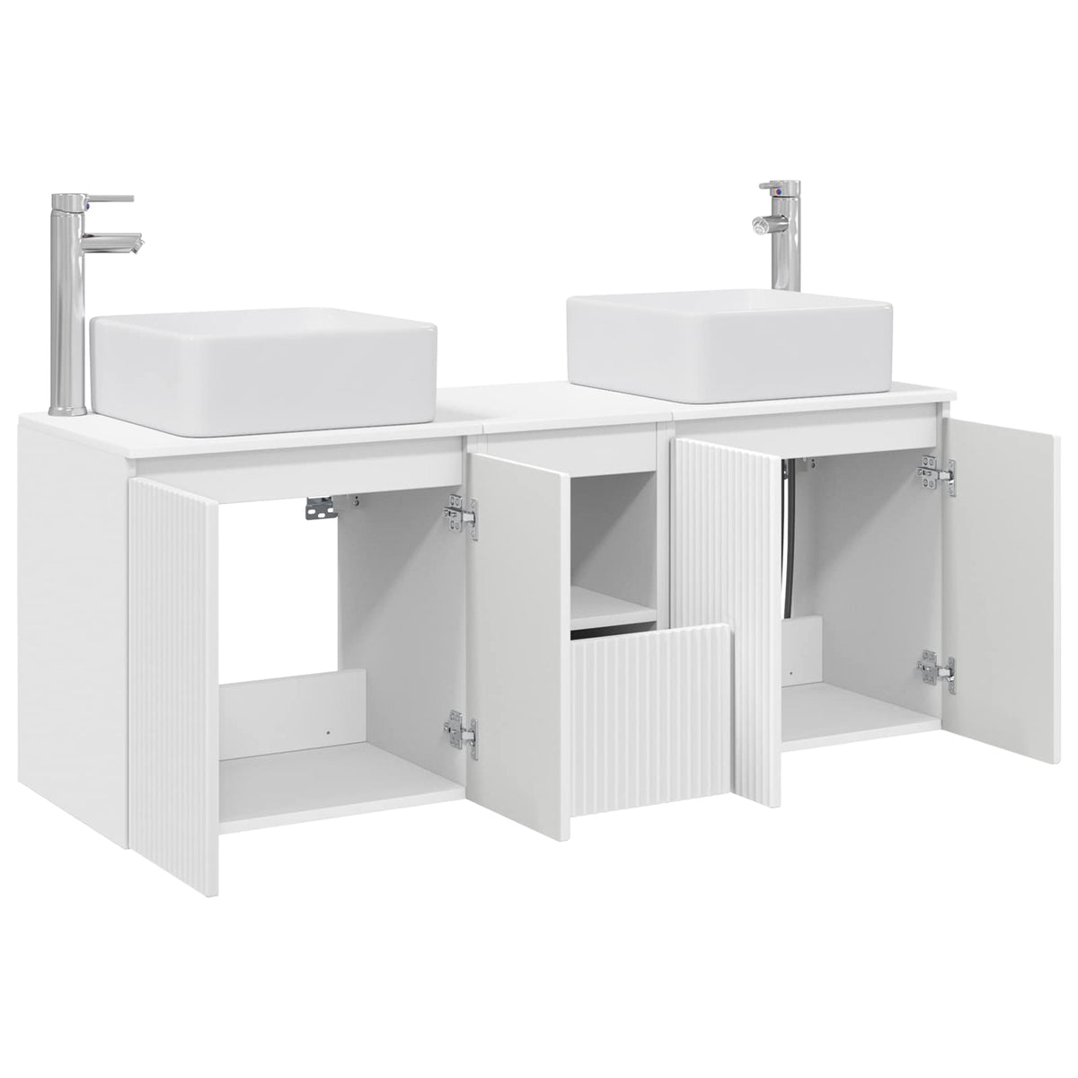 vidaXL Bathroom Cabinet Set 3 pcs White 135 x 35 x 80 cm 4