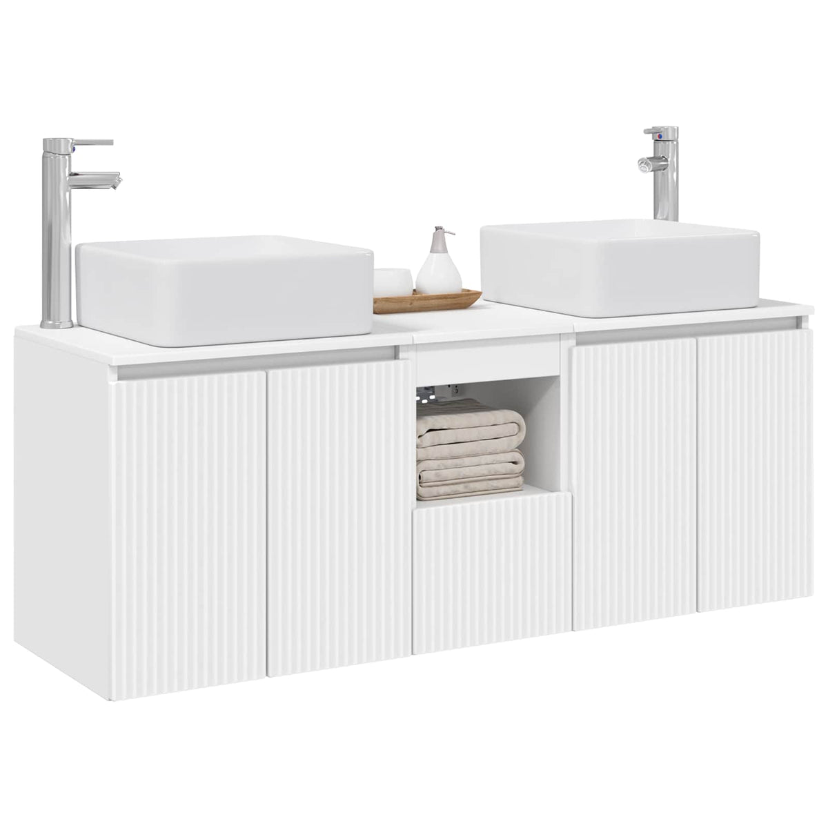 vidaXL Bathroom Cabinet Set 3 pcs White 135 x 35 x 80 cm 3