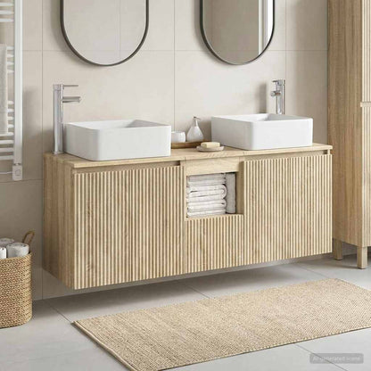 vidaXL Bathroom Cabinet Set 3 pcs Sonoma Oak 135 x 35 x 80 cm 1