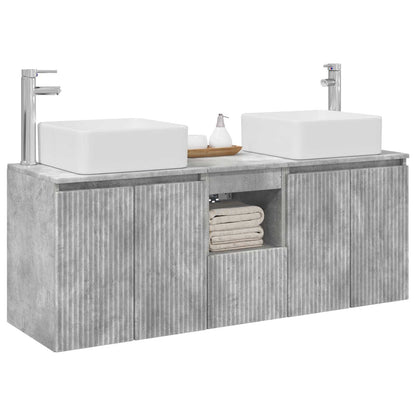 vidaXL Bathroom Cabinet Set 3 pcs Concrete Grey 135 x 35 x 80 cm 3