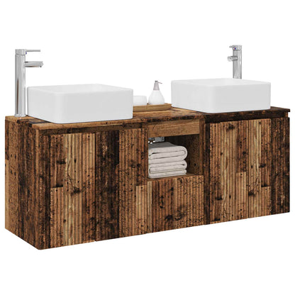 Bathroom Cabinet Set 3 pcs 135 x 35 x 80 cm Old wood