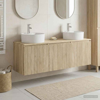 vidaXL Bathroom Cabinet Set 3 pcs Sonoma Oak 161.5 x 44.5 x 82 cm 1