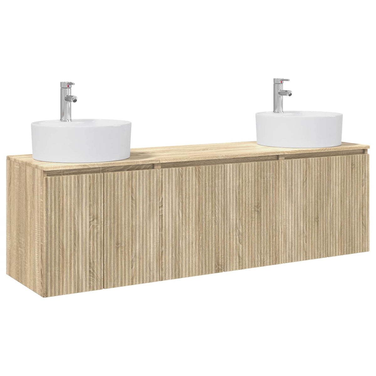 vidaXL Bathroom Cabinet Set 3 pcs Sonoma Oak 161.5 x 44.5 x 82 cm 2