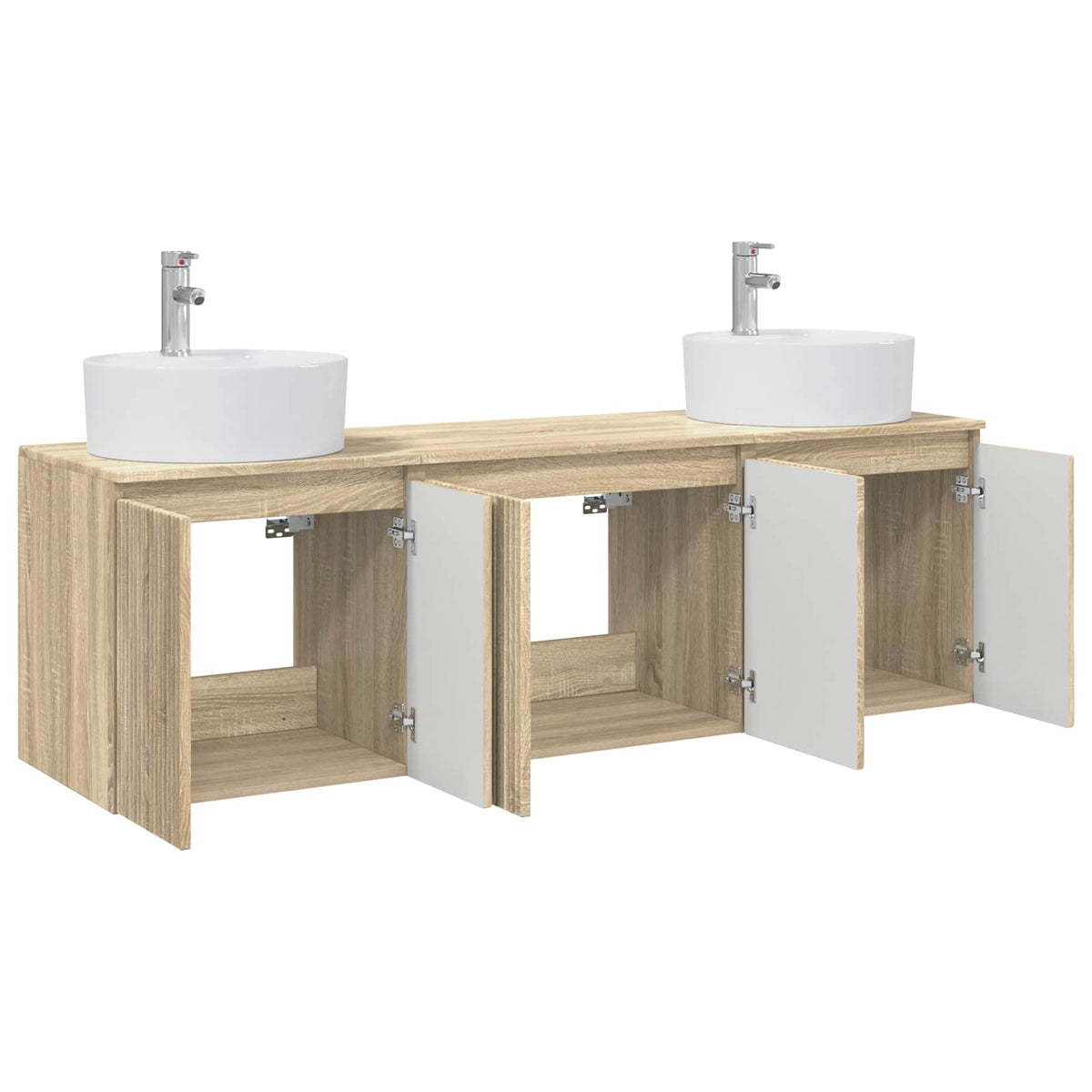 vidaXL Bathroom Cabinet Set 3 pcs Sonoma Oak 161.5 x 44.5 x 82 cm 3