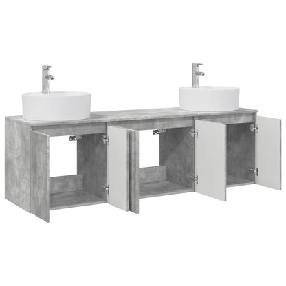 vidaXL Bathroom Cabinet Set 3 pcs Concrete Grey 161.5 x 44.5 x 82 cm 3