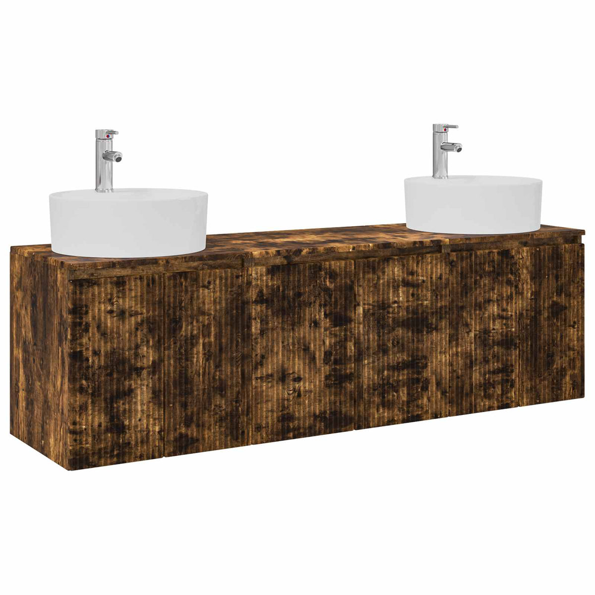 vidaXL Bathroom Cabinet Set 3 pcs Smoked Oak 161.5 x 44.5 x 82 cm 2