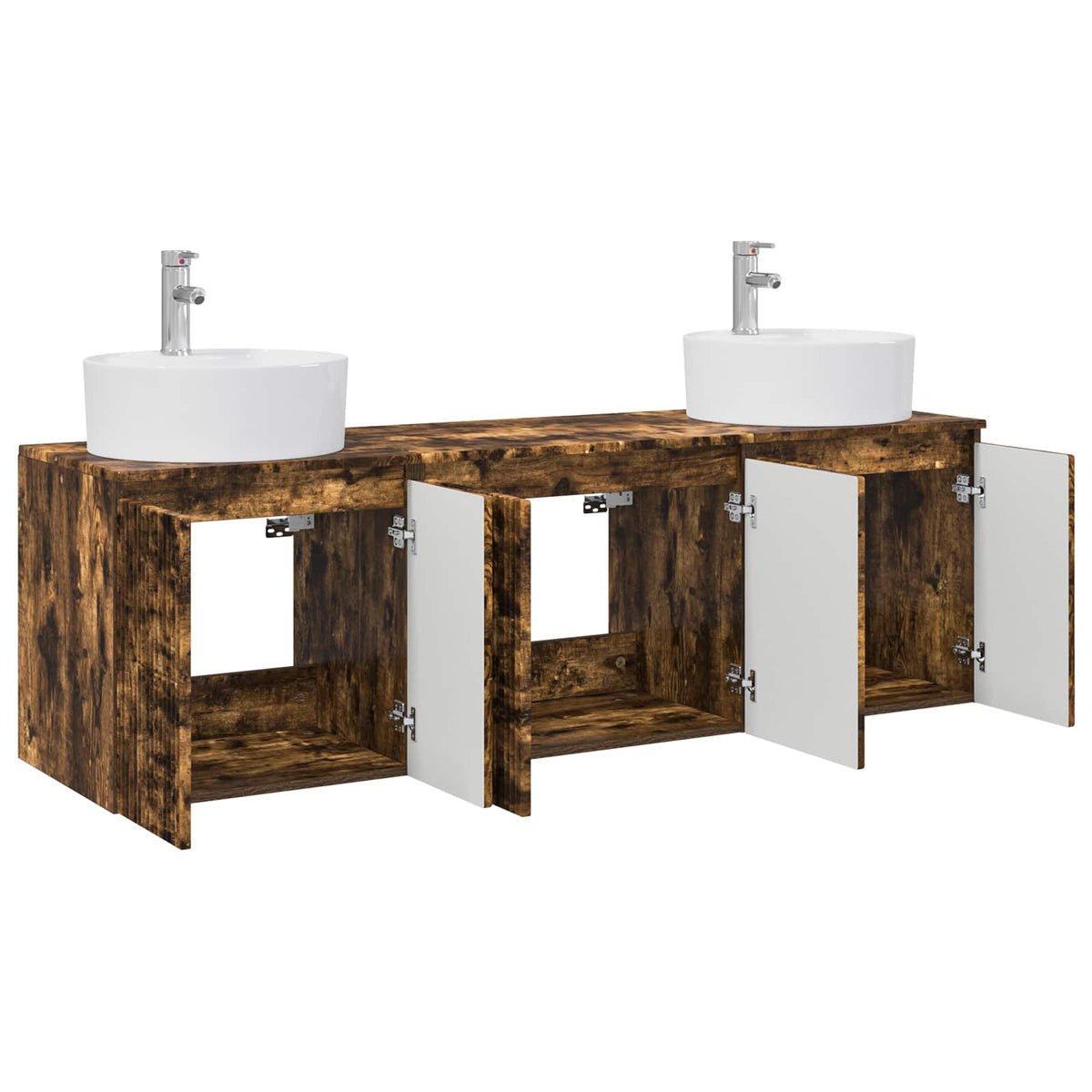 vidaXL Bathroom Cabinet Set 3 pcs Smoked Oak 161.5 x 44.5 x 82 cm 3