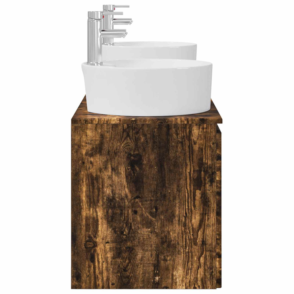 vidaXL Bathroom Cabinet Set 3 pcs Smoked Oak 161.5 x 44.5 x 82 cm 6
