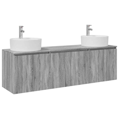 vidaXL Bathroom Cabinet Set 3 pcs Grey Sonoma 161.5 x 44.5 x 82 cm 2