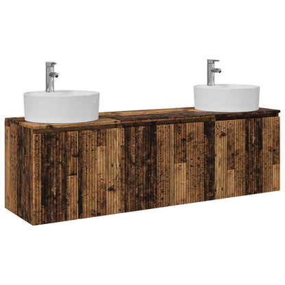 vidaXL Bathroom Cabinet Set 3 pcs Old Wood 161.5 x 44.5 x 82 cm 2