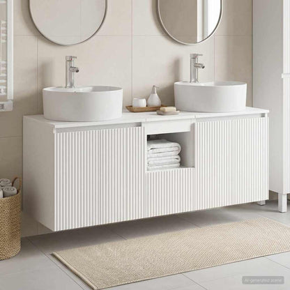 vidaXL Bathroom Cabinet Set 3 pcs White 129 x 44.5 x 82 cm 1