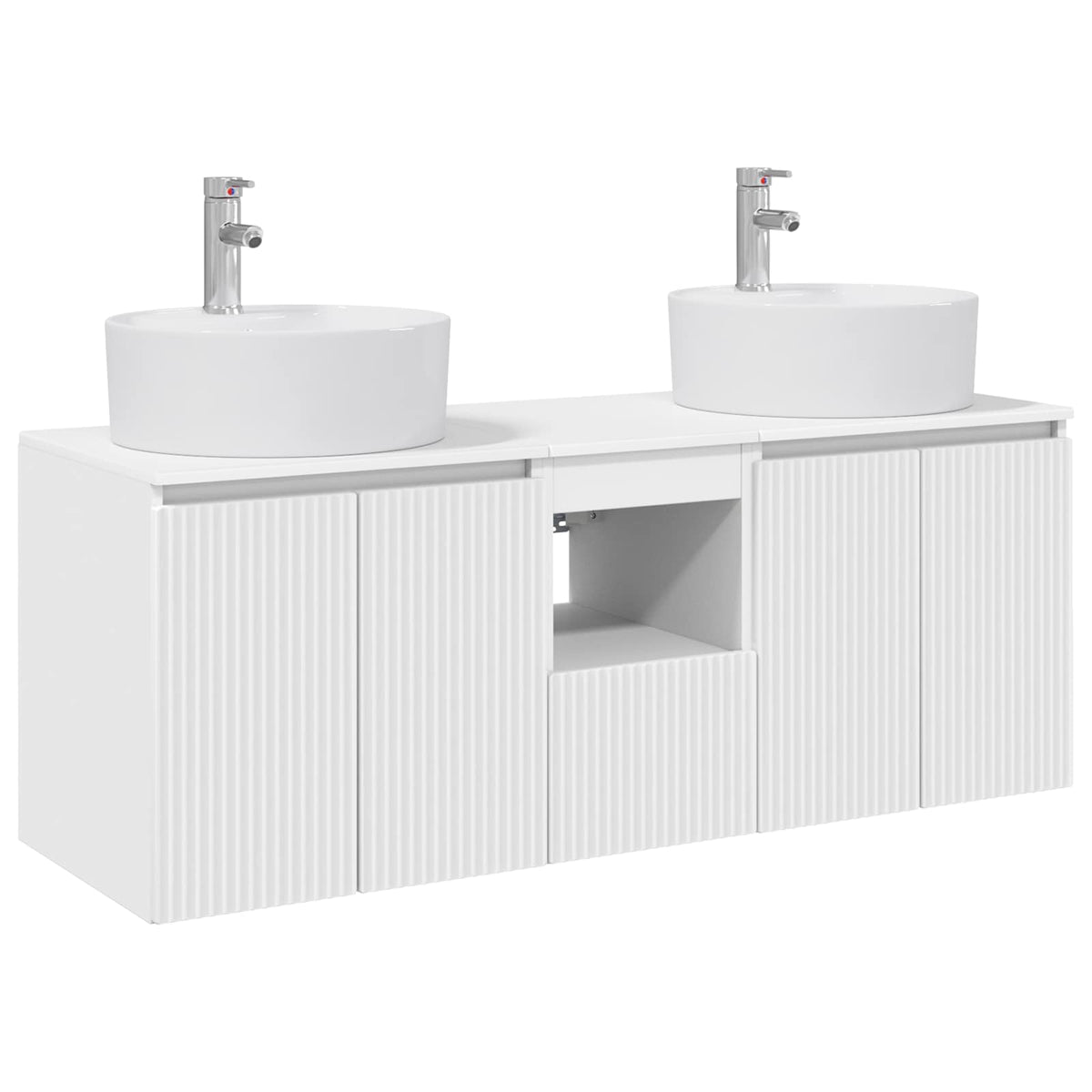 vidaXL Bathroom Cabinet Set 3 pcs White 129 x 44.5 x 82 cm 2