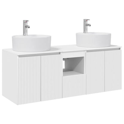 Wall-mounted Bathroom Cabinet Set 3 pcs White