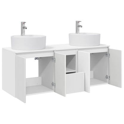 vidaXL Bathroom Cabinet Set 3 pcs White 129 x 44.5 x 82 cm 4