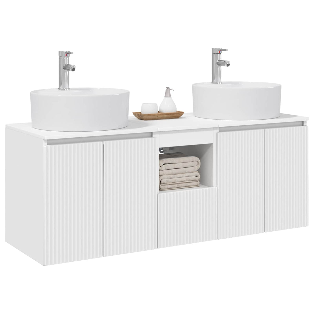 vidaXL Bathroom Cabinet Set 3 pcs White 129 x 44.5 x 82 cm 3