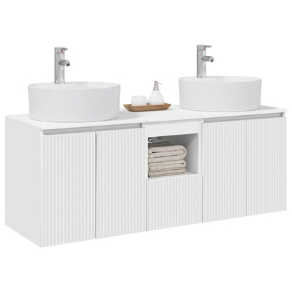 Wall-mounted Bathroom Cabinet Set 3 pcs White